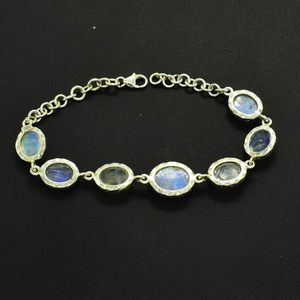 Nouveau Bracelet en Argent Sterling 925 avec Pierre de Lune Arc-en-ciel, Sertissage clos, Maillons de Chaîne, Classique, Unisexe, pour Usage Quotidien, Bijoux Fins 2026 - Product Image 5