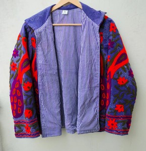 Vintage Kashmiri Suzani Embroidery Breathable Eco-Friendly Purple Velvet Handcrafted Floral Peacock Crewel Work Winter <b>Quilted</b> - Product Image 1