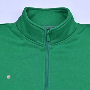 Sweat-shirt vert demi-zip pour homme, coupe classique, couleur unie, col montant, décontracté, en coton tricoté, idéal pour l'automne – Meilleures ventes - Product Image 5