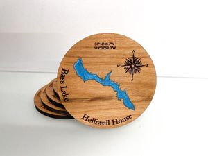 Round Wooden Coasters with Bird and Branch Design Nordic Style Handmade Mats & Pads - Product Image 2
