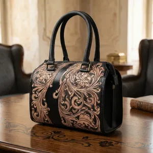 Vintage Women's <b>Handbag</b> Genuine Leather Bags Shoulder Bags Embroidery Pattern Leather <b>Handbags</b> for Women - Product Image 4