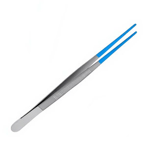 Pince chirurgicale manuelle à revêtement bleu, 8 pouces, à dents, en acier inoxydable de qualité allemande, certifiée CE - Product Image 3