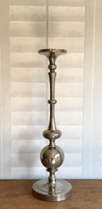 Factory Wholesale Vintage Pewter Metal Pillar Candle Holder – Antique <b>Silver</b> Tall <b>Candlestick</b> Stand for Home Decor & Wedding - Product Image 6