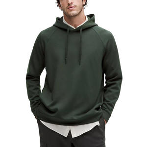 Wholesale High Quality OEM Custom Classic Fit Pullover Hoodie Blank Raglan Sleeves Heavyweight <b>Sweatshirt</b> Plain Hoodie For Men - Product Image 2