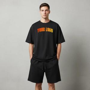 ชุดลำลองฤดูร้อนแบบกำหนดเอง ชุดเซ็ต 2 ชิ้น เสื้อยืดแขนสั้นผู้หญิง ผ้าฝ้าย กางเกงขาสั้นผู้ชาย ชุดเซ็ตฤดูร้อนแบบ unisex - Product Image 1