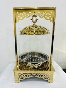Recipiente para calentar comida tipo buffet, calentador de alimentos con aislamiento, calentador de alimentos chapado en oro. - Product Image 6