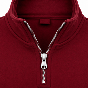 WARPRO INDUSTRY Men's Burgundy <b>Quarter</b> <b>Zip</b> Knit <b>Sweater</b> Regular Fit Stand Collar Long Sleeve Solid Color Winter Wear Back Front - Product Image 3