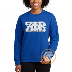 Treasures Greek, Venta al por Mayor, Sudadera Personalizada Bordada Antiarrugas con Frente de Felpa de Algodón Sólido, Zeta Phi Beta, para Mujer, Otoño/Invierno - Product Image 2