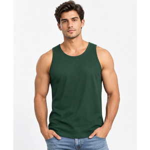 Camisetas sin mangas para hombre, 180 g/m², algodón, sin mangas, OEM, ODM, logotipo personalizado, ropa deportiva para gimnasio, proveedor mayorista de Bangladesh - Product Image 4