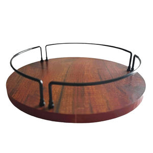 Aaliyan Impex Premium Handmade Round Modern Floral Wooden Food <b>Tray</b> Smooth Polished Surface for Breakfast <b>Dinner</b> Party Snacks - Product Image 3