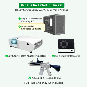 Système de jeu de tir interactif mural multi-écrans avec pistolet laser pour les zones de jeux pour enfants |   INEK00012 - Product Image 3