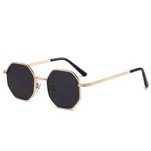 LMAMBA 2333 Nuevas Gafas de Sol de Moda Versátiles Estilo Vintage de Alta Calidad Unisex de Lujo con Logotipo Personalizado de Metal Poligonal para Mujer y Hombre - Product Image 6