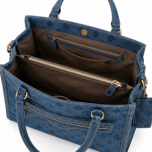 Designer Retro Denim Women's Handbag with Shoulder Strap and Charm <b>Small</b> <b>Wallet</b>, Lightweight Large Capacity Women's Shoulder Bag - Product Image 4