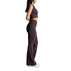 Custom Wholesale <b>Women's</b> High Waist Sports Bra <b>Flare</b> <b>Leggings</b> Set Tummy Control Cotton/Bamboo Fiber Quick Dry Breathable Yoga - Product Image 2