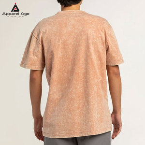 บริการ OEM เสื้อยืดทรงหลวมพิมพ์ลายตามสั่งสำหรับผู้ชาย ผ้าฝ้าย 100% ขายส่งราคาถูก เสื้อยืดผู้ชายแบบย้อมสีเอซิด - Product Image 4