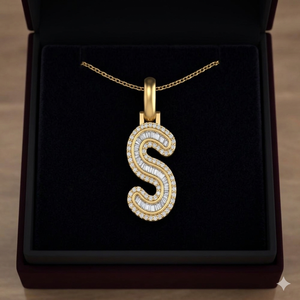 Trendy Unisex Jewelry Hip Hop Custom <b>Initial</b> Alphabet Letter <b>Pendants</b> 925 <b>Silver</b> Gold plated Moissanite Diamond Necklace Charms - Product Image 5