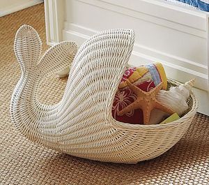 Cute Whale Shape Wicker <b>Basket</b> Natural Rattan Handmade Storage for Kids Sustainable Nursery Toy Organizer Decorative <b>Shelf</b> Bas - Product Image 5