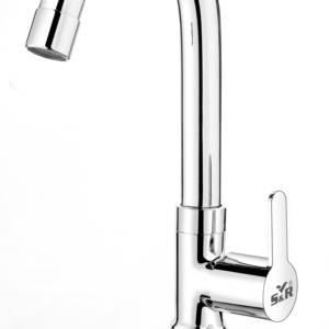 Elegant swan neck <b>tap</b> chrome plated brass high arc kitchen sink faucet deck mounted water <b>tap</b> durable heavy duty use - Product Image 1