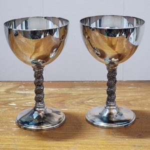 Vintage Metal <b>Goblets</b> With Long Stem Handmade Round <b>Wine</b> Glass For Wedding Occasion - Product Image 5