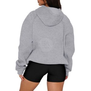 Sudadera con Capucha de Manga Larga Gris Jaspeado para Invierno, de Algodón y Forro Polar, con Logo Frontal, para Gimnasio y Fitness, Hombro Caído, Venta al por Mayor, Tallas Grandes - Product Image 2