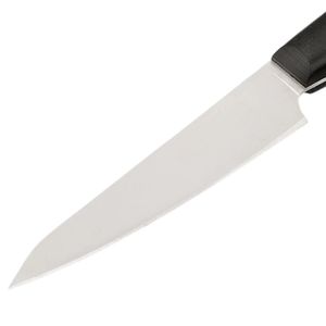 Couteaux de cuisine noirs avec manche argenté, lame pointue, triple rivet et tranchant conique pour la préparation quotidienne des aliments - Product Image 2