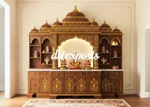 หิ้งไม้สักสไตล์ดวารากาดิชสำหรับบ้านสไตล์ออสเตรเลีย ตกแต่งลายหินอ่อน ทำมือ รูปแบบนกยูง สีขาว ราคาโรงงาน - Product Image 6