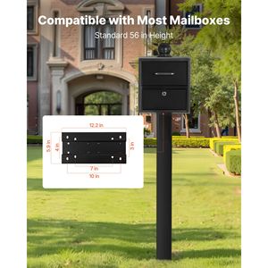 Supporto per Cassetta Postale in Alluminio Resistente 56 X 4 X 4 Pollici, Staffa Universale con Montaggio a Terra per Uso Domestico - Product Image 3