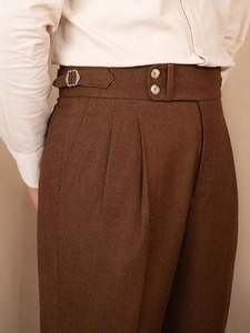 Pantalon de costume Naples plissé respirant à taille haute de 6 cm avec fermeture éclair de marque, qualité supérieure RTS/OEM pour hommes - Product Image 6