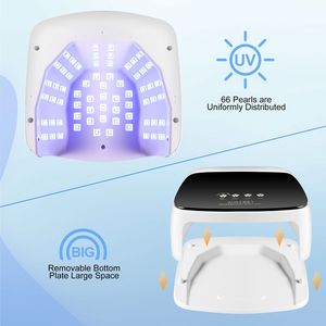 Lampe à ongles UV LED sans fil professionnelle 66 LED, machine à ongles en gel avec base amovible, 4 réglages de minuterie, outil professionnel rechargeable - Product Image 4