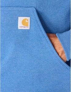 เสื้อสเวตเชิ้ตมีฮู้ดผ้าฟลีซสีน้ำเงินสำหรับผู้ชาย ทรงปกติ สีพื้น โลโก้ที่แขนซ้าย สไตล์ลำลอง สำหรับฤดูใบไม้ร่วง - Product Image 5