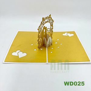 Tarjeta de invitación de boda 3D de lujo, hecha a mano, con silueta de novios en kirigami, regalo de aniversario o San Valentín de Vietnam. - Product Image 5