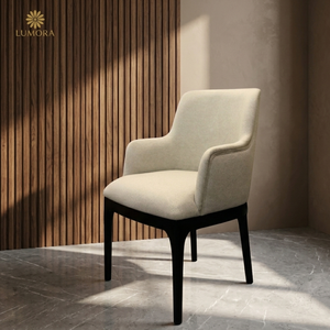 Kyara Modern Wood Dining Armchair with Ergonomic Design <b>Backrest</b> Durable Stable Polyester Upholstery for Home Office & Hotel Use - Product Image 6