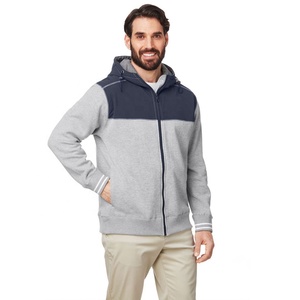 Sweat-shirt zippé pour homme en coton tricoté à coupe classique, couleur unie, décontracté - Product Image 3