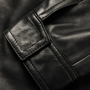 Fabricant OEM – Veste Homme Haut de Gamme à Broderie Personnalisée, Manches en Cuir et Toile, Vestes en Cuir Écologique pour Hommes - Product Image 4