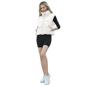 Women's Padded Down Vest <b>Puffer</b> Stand Collar Zip up <b>Crop</b> Sleeveless <b>Jacket</b> Unique Design Spring Hot Hoodie Vest Fashion Women - Product Image 2