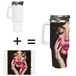 Stainless Steel Tumbler 40oz Double Wall Insulated Travel Mug With Handle For <b>Coffee</b> Tea Hot Cold Drinks - Product Image 1