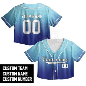 Factory Direct Baseball <b>Crop</b> <b>Top</b> Jersey For Women Team Wear OEM Service Sports Clothing Baseball <b>Crop</b> <b>Top</b> Jersey - Product Image 4