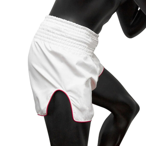 Pantalones Cortos de Muay Thai Personalizados al por Mayor, Diseño Minimalista Blanco Premium, Transpirables, Ligeros, Ajuste Atlético, para Boxeo y Artes Marciales - Product Image 5