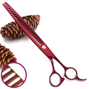 Thinning <b>Scissor</b> Professional Stainless Steel Top High Quality Titanium-Coated Purple Pet <b>Dog</b> Thinning <b>Scissors</b> With Custom Logo - Product Image 1