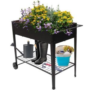 Carrello da Giardino Rialzato in Metallo con Ruote per Esterni e Interni, per Casa, Patio, Giardino, Fioriera Alta - Product Image 2