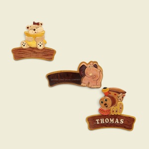 Wholesale Personalized Wooden <b>Name</b> Sign <b>Plate</b> for Baby Room Decor Door Hanging Plaques Intarsia Woodcraft from Vietnam No Letter - Product Image 2