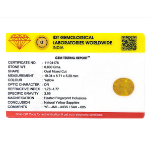 Zafiro Amarillo Ovalado de 4.15 Quilates de Primera Calidad, Gema Suelta para Joyería Fina - Product Image 4