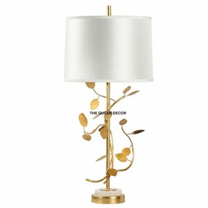 Attractive High Quality Silver Plated Living Room Home Decorative Leafy Design <b>Table</b> Lamps Aluminum Metal Golden Finish - Product Image 5