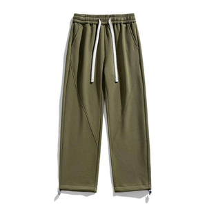 Pantalones deportivos para hombre, ligeros, oscuros, casuales, holgados, de pierna ancha, transpirables, de secado rápido, con cintura elástica, puños en los tobillos y cierre de cremallera. - Product Image 4
