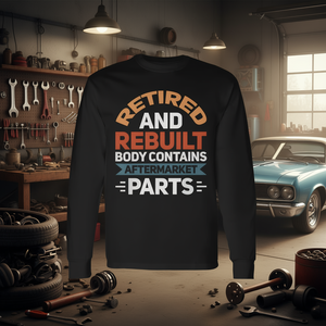 T-shirt promozionale unisex a maniche lunghe girocollo per adulti, con carrozzeria ricondizionata e parti aftermarket - Product Image 3