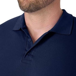 Polo homme bleu marine à manches courtes, coupe classique, couleur unie, tissu tricoté décontracté pour homme - Product Image 6