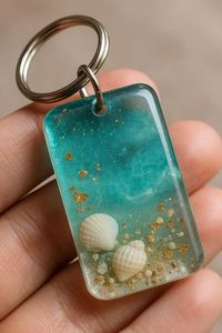 Elegant Resin <b>Key</b> Ring With Minimalist Geometric Design And Gold Hardware For Modern Fashion Style - Product Image 6