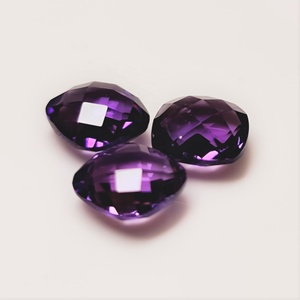 Damier de pierres précieuses d'améthyste foncée de qualité supérieure coupé des deux côtés toutes les formes et tailles ont coupé des pierres précieuses en vrac pour la fabrication de bijoux - Product Image 3