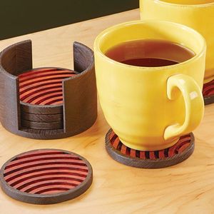 Sous-verres ronds en bois à poids équilibré, résistants à la chaleur, antidérapants, pour tasses à café, thé, verres, protection de table à manger - Product Image 1