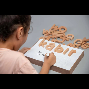 Juegos de alfabetos de madera MDF cortados con láser, diseños personalizados, juegos de aprendizaje para niños, nueva tendencia, actividad educativa superior. - Product Image 1